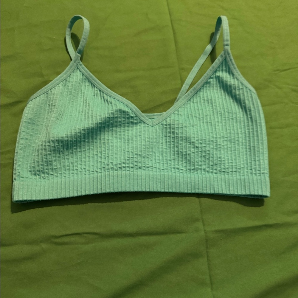 Mint Green Ribbed Bralette